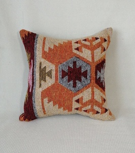 Funda de Cojín de Lana Turca Hecha a Mano, Cuadrada, con Patrón Geométrico Abstracto, Estilo Bohemio, Decoración para el Hogar - Product Image 1
