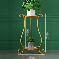 Support pour plantes moderne en métal à 2 niveaux pour l'intérieur Grand support pour pot de fleurs écologique Étagère Simple Classique pour la décoration intérieure Shopping