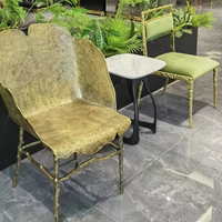 Mobilier personnalisé en laiton avec personnalité unique Créativité Table intégrée Couloir Banc à langer pour chaussures Décoration artistique