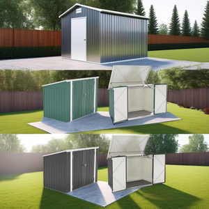 DOUBLE STEEL <strong>WHEELIE</strong> <strong>BIN</strong> STORE OUTDOOR CUPBOARD BIKE GARDEN STORAGE DUSTBIN SHED - Product Image 1