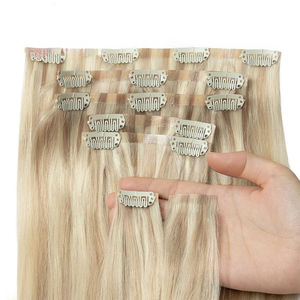 Nouvelle Tendance Extensions de Cheveux Humains à Clipser 100% Remy Brésiliens 12A Vierge Brute à Cuticules Alignées Couleur Blonde 613 pour Dropshipping - Product Image 2