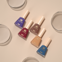 Flacon de vernis à ongles vide de 16 ml, personnalisé, plat, transparent, en verre, avec pinceau, pour gel UV à retirer par trempage