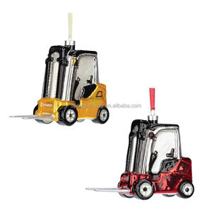 SPRING PLANTING Glass Forklift Figurine - Blown Glass Ornament for Holiday <b>Christmas</b> Tree Decoration - Product Image 5