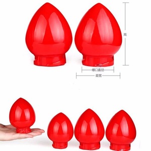 Red Cone <b>Lamp</b> <b>Shade</b> For Buddhist Altar Led Light Cover Traditional Style Easy Installation 3-4mm Glass - Product Image 5