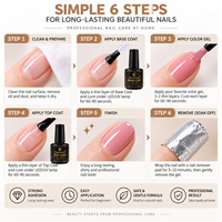 Ensemble de gel de base et de finition pour ongles, application UV, haute qualité, longue durée, forte adhérence, non toxique, protège les ongles, stock disponible 2026