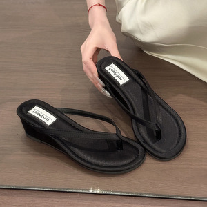 Sandales d'été minimalistes à talon compensé pour femmes, à semelle épaisse et bout ouvert, sensation de fraîcheur - Product Image 6