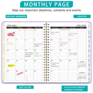 2025 del Notebook inglese transfrontaliero A5/A6/<span class=keywords><strong>A4</strong></span> del calendario della bobina del piano settimanale 100 fogli di rilegatura termica della carta Record di lavoro a fogli mobili - Product Image 5