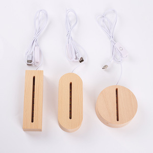 Lampe Led 3D en bois, luminaire décoratif d'intérieur, idéal pour la fête des enfants, vente en gros, nouveau modèle de - Product Image 1