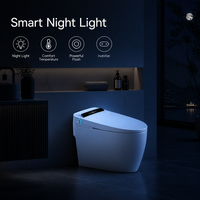 WC intelligent avec télécommande, siège chauffant, double chasse d'eau, cuvette allongée, à poser au sol, désodorisation automatique, drainage en P ou en S