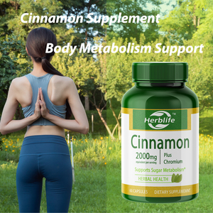 OEM/ODM ซินนามอน 2000 มก. พลัส โครเมียม อาหารเสริมช่วยเร่งการเผาผลาญของร่างกาย 60 แคปซูล - Product Image 3