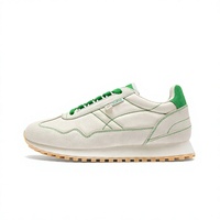 Chaussures d'été respirantes et tendance en cuir véritable de Guangzhou, baskets décontractées à blocs de couleur, à lacets, unisexes, pour couple, style Air Force