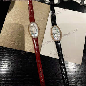 นาฬิกากลไกอัตโนมัติเคสวงรีสุดหรูสายหนังสำหรับคุณแม่หน้าปัดมุกลองกิน - Product Image 3