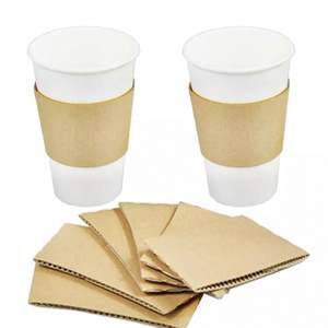 Manchon pour gobelet à café chaud en carton épais jetable avec logo - Product Image 1