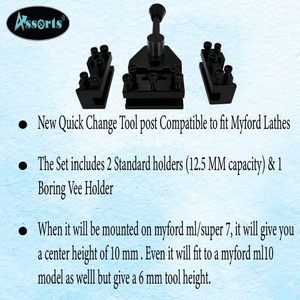 Nouveaux ASSORTS pour porte-outils à changement rapide de type montage direct, compatibles avec les tours Myford pour outils de tournage, garantie de 3 ans - Product Image 5