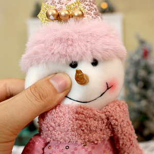 Bestwish Christmas Decoration pink Doll Santa Claus Snowman Elk Doll Christmas eve Kids Gift Window Doll Wholesale - Product Image 3
