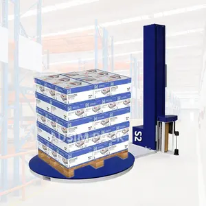 High Quality Auto Film-Cutting Pallet Wrapping Machine Trade Assurance Standard CE Certified Packaging Industries Plastic