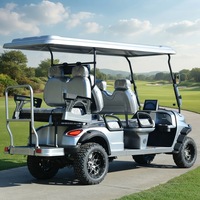 Voiturette de golf électrique 6 places Club Car, moteur puissant 72V, batterie au lithium, vitesse 30-50 km/h, idéale pour les circuits touristiques, couleurs personnalisables