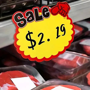 60 étiquettes de prix en forme d'étoile, 7x5, 5 pouces, cartes de signalisation de vente en carton duplex pour l'affichage en magasin de détail, enseignes promotionnelles - Product Image 1