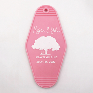 Custom Plastic Acrylic Hotel Keychain With Your Logo Promotional Blank Vintage Retro Hotel Motel Room Car <b>Key</b> <b>Tag</b> With Keyrings - Product Image 3