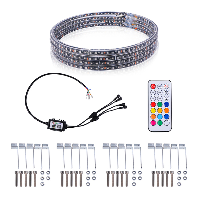 Car 15.5'' Adjustable Led Wheel Light Illuminated Wheel Ring Lights App Control Multi-Colors Brightest Rgb Tire Lights