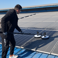 Machine de nettoyage de panneaux solaires SUNNOVA N2 automatique à double tête en alliage d'aluminium, brosse en fil de nylon haute efficacité