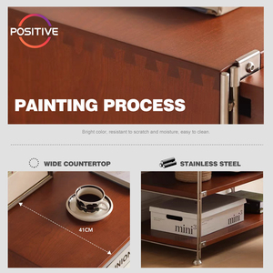 Armadietto di stoccaggio in acciaio inossidabile in legno massello stile antico per soggiorno moderno della metà del secolo armadietto per <span class=keywords><strong>riviste</strong></span> - Product Image 3