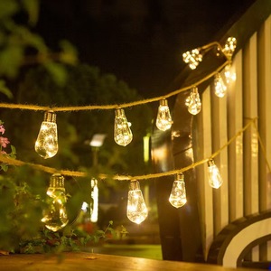 Ip65 Ngoài Trời RGB Năng Lượng Mặt Trời Cây Gai Dầu Dây Ánh Sáng Bóng Đèn Dây Đồng <span class=keywords><strong>LED</strong></span> Chuỗi Ánh Sáng Cho Trang Trí Sân Vườn Đảng Retro Treo Chuỗi Ánh Sáng - Product Image 4