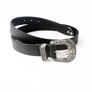 Cintura da donna in stile Vintage in lega intagliata e cintura Casual in vera pelle sintetica ampia pelle - Product Image 1