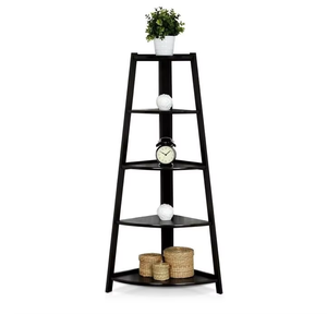 독립형 나무 코너 스토리지 랙, 장식 코너 스탠드 선반 - Product Image 1