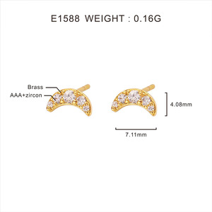 פוקסי אופנה חדשה קוריאנית טרנדית עיצוב zirconia תכשיטים בעיצוב אופנה מינימליסטי ירח דבש קטנטן לילדות - Product Image 6