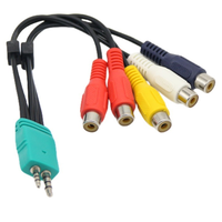 Cable adaptador de componente AV de audio y video de 3,5mm + 2,5mm a 5RCA blindado conductor de cobre para TV LED LCD