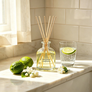 Difusor de Aromas Bergamot <span class=keywords><strong>Temptation</strong></span> al por Mayor, Botella de Vidrio Transparente, Aromatizante Duradero para el Hogar, Ambientador para Dormitorio y Baño - Product Image 3