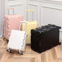 Maleta de Viaje Unisex Maca Pequeña, Estilo Biscuit, con Ruedas Giratorias, Impermeable, con Contraseña, USB y Portavasos, para Estudiantes