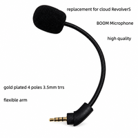 Mikrofon pengganti boom fleksibel berkualitas tinggi 3.5mm 4 kutub berlapis emas untuk headset gaming Kingston Cloud RevolverS.