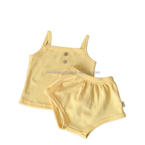 Ensemble de vêtements pour filles tendance, 2 pièces, sans manches, hauts et shorts <span class=keywords><strong>Lenny</strong></span>, tenues d'été pour bébés et enfants - Product Image 6
