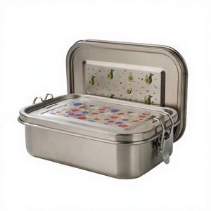 Lonchera Bento de Acero Inoxidable de Gran Capacidad, Ecológica, Duradera, Apta para Lavavajillas, con 2 Clips Herméticos, Libre de BPA, Marca Personalizada - Product Image 3