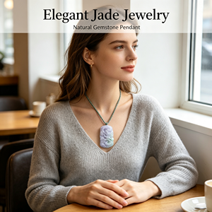 Nuevo Collar con Colgante <span class=keywords><strong>de</strong></span> <span class=keywords><strong>Jade</strong></span>íta Púrpura <span class=keywords><strong>de</strong></span> Birmania Tallado a Mano con Dragón Chino, Estilo Feng Shui, Llegada 2026 - Product Image 5