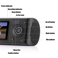Caméra de tableau de bord 2.5 pouces pour voitures 1080P Full HD enregistreur DVR de voiture caméra de tableau de bord à l'intérieur et à l'extérieur double objectif boîte noire de voiture avec GPS