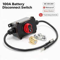 Interrupteur rotatif de déconnexion de batterie étanche 100A pour voiture, camion, véhicule d'ingénierie 12V 24V