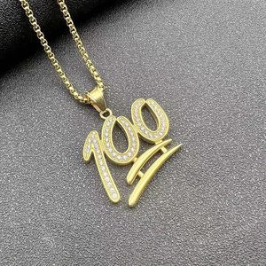 ยูนิค ฮิปฮอป 100 จี้สร้อยคอสแตนเลสสตีลประดับเพชรแบบ Pave Setting เครื่องประดับสำหรับงานปาร์ตี้สำหรับทุกเพศ - Product Image 5