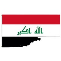 Drapeau de l'Irak 3x5 pieds en tissu polyester avec deux œillets en laiton, simple couche, pour décoration murale intérieure et extérieure