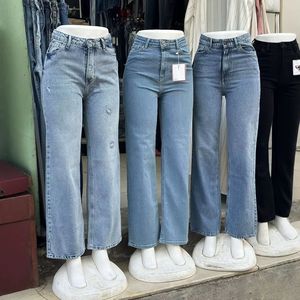 <span class=keywords><strong>Jeans</strong></span> <span class=keywords><strong>Cargo</strong></span> da <span class=keywords><strong>Donna</strong></span> Invernali a Vita Media, Gamba Larga, in Denim, Asciugatura Rapida, Spandex/Cotone, Stile Americano Retrò - Product Image 4