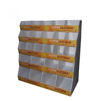 Présentoir de sol promotionnel en carton moderne et personnalisé, détachable, en papier, pour supermarché, avec grille