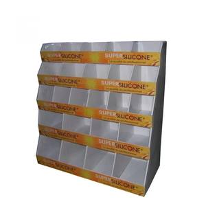 定制现代零售纸板展示架可拆卸纸质落地促销架，适用于超市使用，带网格 - Product Image 4