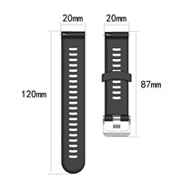 Bracelet de sport à bouton officiel 20mm pour Garmin Forerunner 245 245M 645 Vivoactive 3 Bracelet de montre intelligent en Silicone