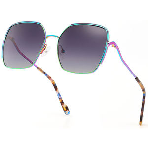 Lunettes de <span class=keywords><strong>soleil</strong></span> rétro unisexes avec verres en <span class=keywords><strong>verre</strong></span> UV400, motif uni, monture carrée en métal, lunettes de <span class=keywords><strong>soleil</strong></span> carrées de créateur - Product Image 2