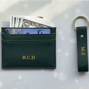 Nueva Cartera Delgada Unisex de PU Saffiano con Anillo para Llaves, Tarjetero, Logotipo Personalizado, Tarjeta de Visita, Juego de Caja de Regalo Perfecto para Viajes - Product Image 3