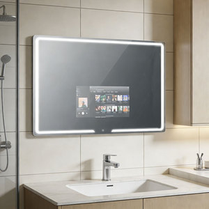Miroir de salle de bain intelligent à <span class=keywords><strong>prix</strong></span> d'usine, miroir TV 21,5 pouces, LED à éclairage frontal, 1200*700mm, Wifi, Bluetooth, <span class=keywords><strong>YouTube</strong></span>, suivi de santé, haut-parleurs - Product Image 1
