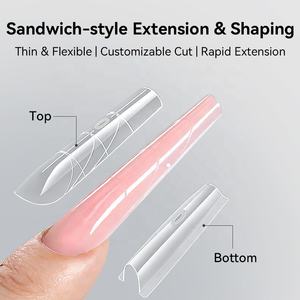 BORN PRETTY Moldes Reutilizables para Extensión de Uñas Francesas, Formas Personalizadas con Logotipo, Formas Dobles Transparentes de PVC para Uñas Coffin Ovaladas - Product Image 5