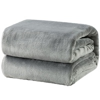 Plaid en flanelle polaire tricoté, uni, lavé, léger, super doux, luxueux, double couche